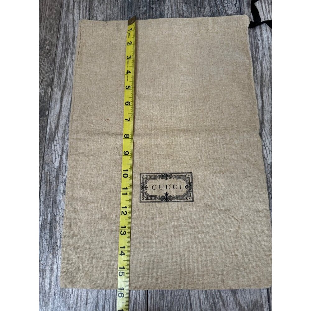 GUCCI DRAWSTRING TRAVEL DUST BAG TAN 16IN x 10.75IN AUTHENTIC STORAGE BAG NEW - Picture 4 of 8